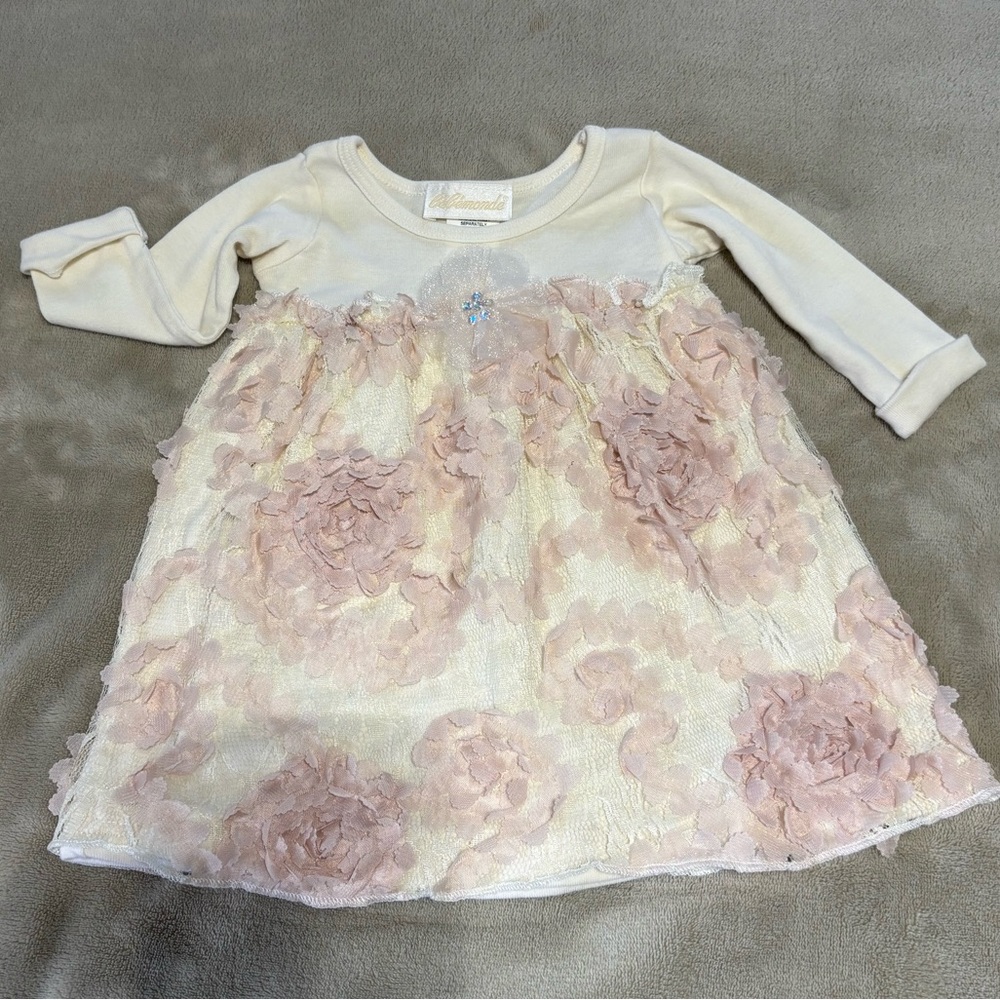 Bebemonde‎ Cream and Pink Kids Dress